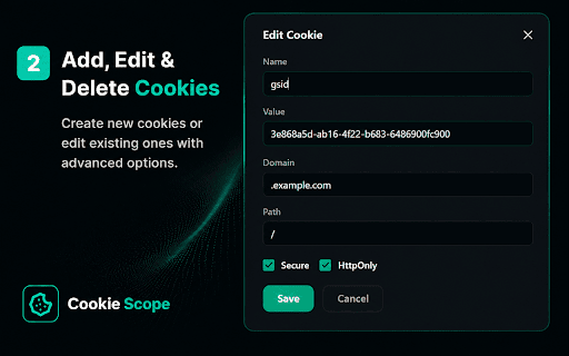 Cookie Scope :: A modern cookie manager to view, edit, add, and delete cookies.