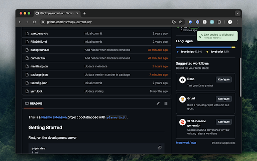 Copy Current URL :: Easily copy the current url to your clipboard