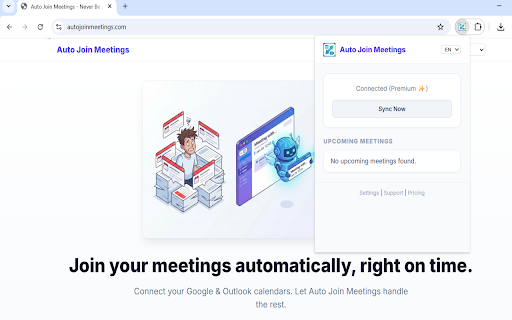 Auto Join Meetings :: Automatically joins your scheduled meetings from Google Calendar, right on time.