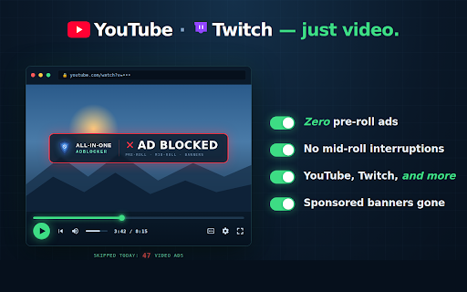 All-In-One Adblocker : blocks ads everywhere :: Why pick one adblocker when you can have them all? Block ads on YouTube, Facebook & millions of sites — supercharged filters.