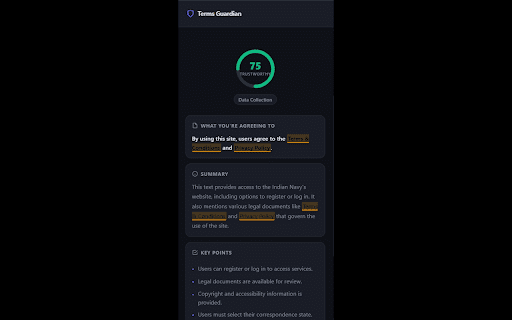 Terms Guardian :: Automatically detects and simplifies Terms & Conditions, Privacy Policies, and legal text using AI.