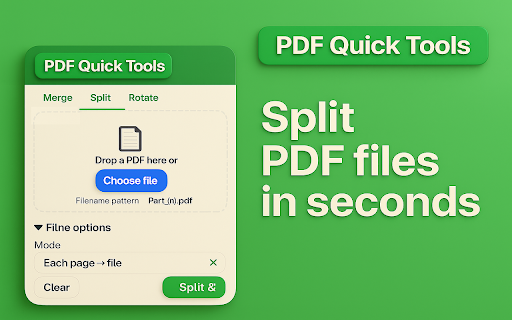 PDF Quick Tools — Merge, Split & Rotate (Offline, Free) :: Merge, split & rotate PDFs 100% offline and FREE. No uploads or watermarks. Instant downloads.