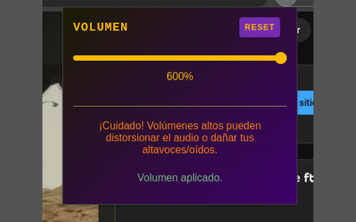 Volume Amplifier :: Aumenta el volumen del audio en la pestaña actual más allá del 100%.