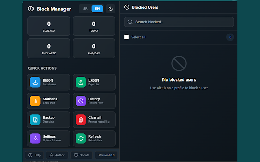 Block Manager for Twitter/X :: Effortlessly manage blocked users on X (Twitter). One-click block (Alt+B), stats, tags, import/export, and a powerful dashboard.