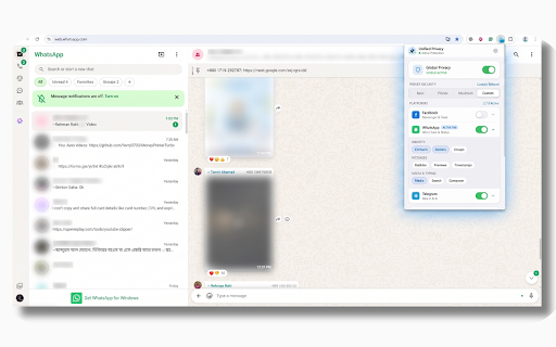 Unified Privacy Guard :: Unified privacy and visual blur protection across Facebook, WhatsApp, and Telegram.