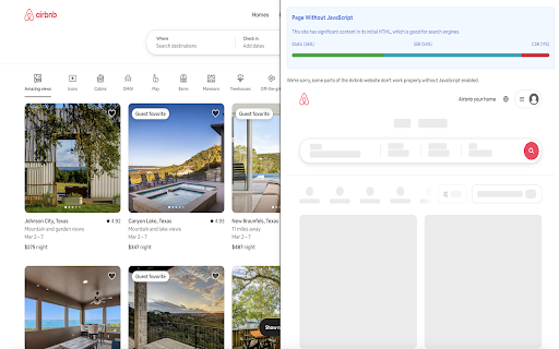 JavaScript Rendering Analyzer :: Analyzes web pages to determine their rendering approach (Static, SSR, or CSR) and JavaScript dependency level.