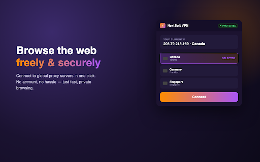 NextBolt VPN :: NextBolt VPN lets you switch your browser's connection through secure proxy servers around the world — with a single click.
🌍…