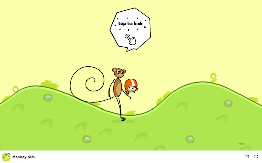 Monkey Kick Game - Help the monkey kick his friend as far as possible! :: Help a playful monkey kick coconuts to reach Monkey Village in this addictive skill game!