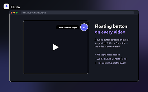 Klipza - Video & MP3 Downloader :: Save shareable videos and audio from popular social platforms. One click, no watermark, free.