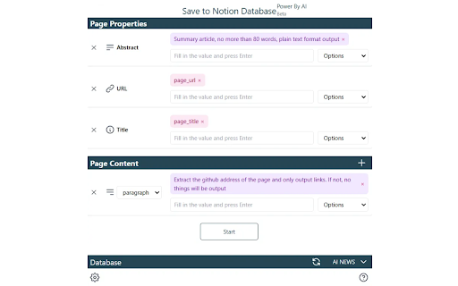 Save to Notion Database power by AI :: Save To Notion Database power by AI: Structure your information Collection