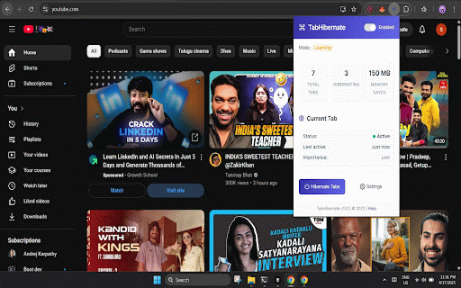 TabHibernate :: Intelligently hibernates inactive tabs to save memory while preserving their state