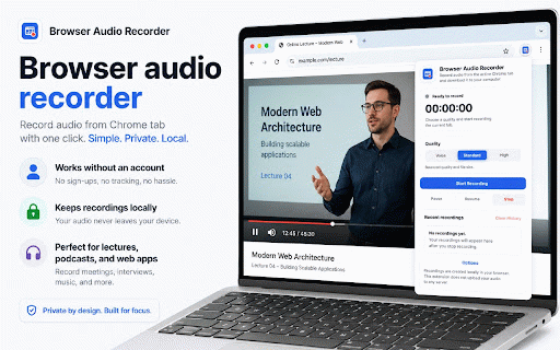 Browser Audio Recorder :: Record audio from the active Chrome tab and download it to your computer.
