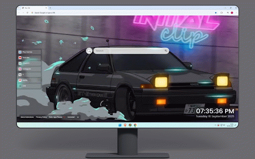 Toyota AE86 Trueno Drifting Live Wallpaper :: Toyota AE86 Trueno drifting with turquoise smoke under vibrant neon synthwave lights.