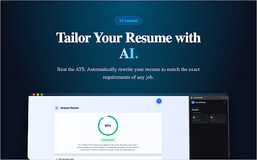 CareerRoyale :: Your AI-powered career co-pilot. Save jobs, optimize your resume, and master your career journey on any major job board.