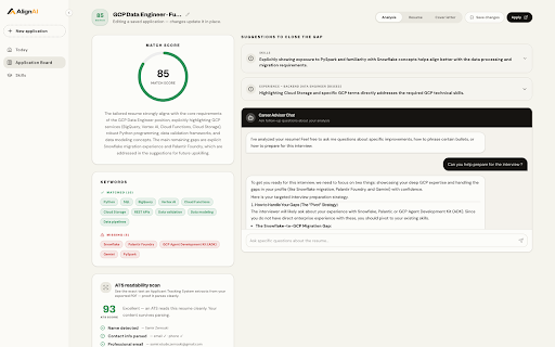 AlignAI — Job Capture & Tailor :: Capture a job posting and tailor your resume to it with AlignAI.