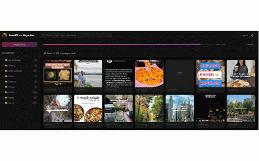 Instagram Saved Posts Organizer :: Export your Instagram saved posts and organize them with AI