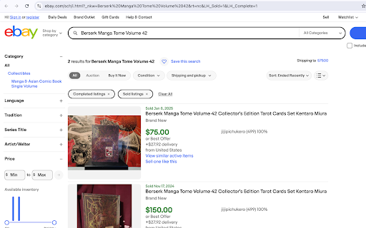 eBay ProductFinder :: Search for products and view their successful sales history on eBay!