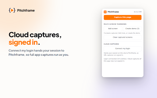 Pitchframe Capture :: Capture the page you are viewing and turn it into a Pitchframe interactive demo, then share a /d/ link.