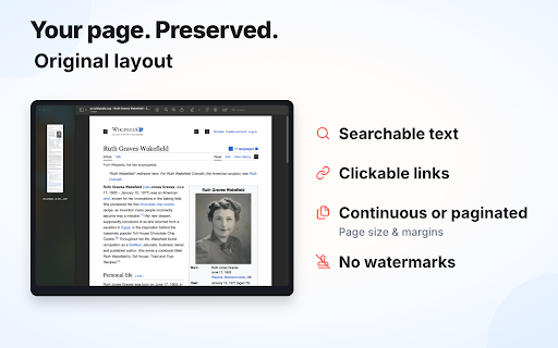 Download webpage as PDF :: Download webpage as PDF directly from Chrome—save pages as one continuous PDF or a multi-page document.