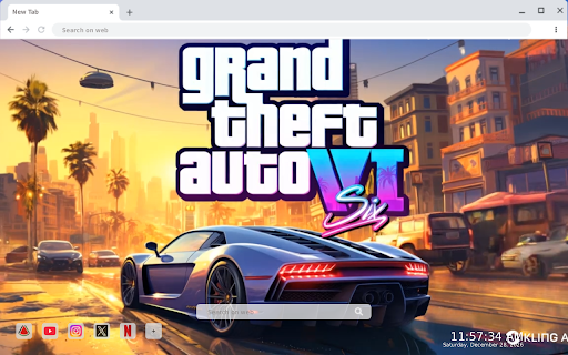 GTA VI Live Wallpaper :: Cruise into Vice City vibes with the blazing GTA VI animated new tab! 🌆🚗