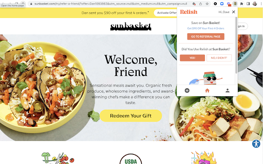Relish :: Never miss referral code savings again