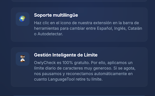 OwlyCheck: Corrector Ortográfico y Gramatical :: Corrige errores ortográficos y gramaticales en español, inglés y catalán en todos tus textos mientras escribes.