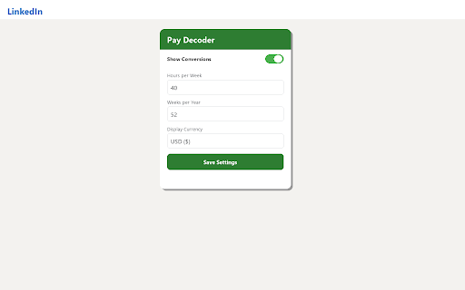 Pay Decoder :: Instantly decode salary figures on job boards. See hourly, monthly, biweekly, and annual equivalents inline.