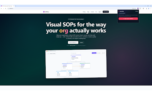 SOPFlow Recorder :: Record any browser workflow once. SOPFlow turns the captured clicks and screenshots into an editable Standard Operating Procedure.