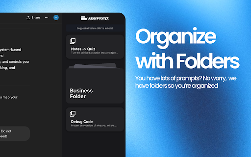 SuperPrompt - AI Prompt Saving Tool :: Save & paste your AI prompts without switching tabs.