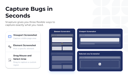 Snapture :: Capture screenshots & videos, annotate issues, and send AI-powered bug reports to Jira, Trello, Asana & more.