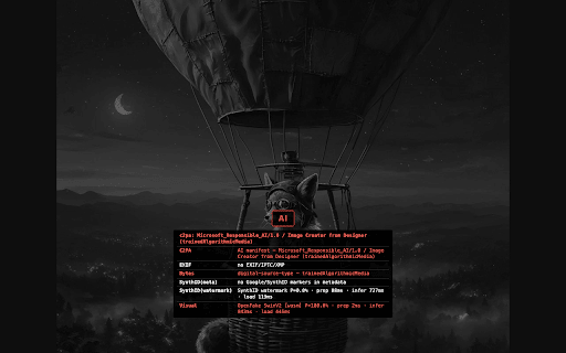 SlopGuard :: Detects AI-generated images on web pages via metadata, C2PA provenance, a SynthID watermark detector, and a visual classifier.