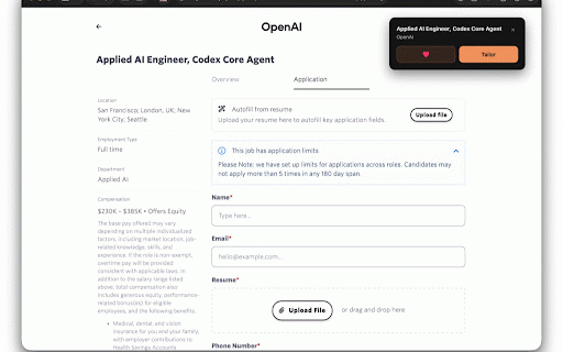 ResumeGeni :: Save jobs and tailor your resume from major job boards, ATS pages, and many company career sites.