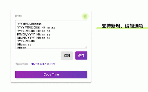 TimeCopier - 复制时间 :: 支持配置多种时间格式,一键复制当前时间