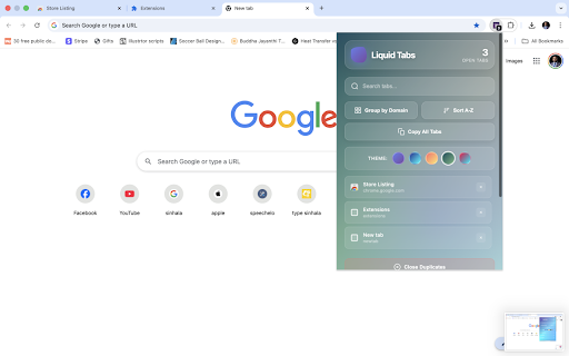 Liquid Tabs - Beautiful Tab Organizer :: Organize your tabs beautifully with a liquid glass interface