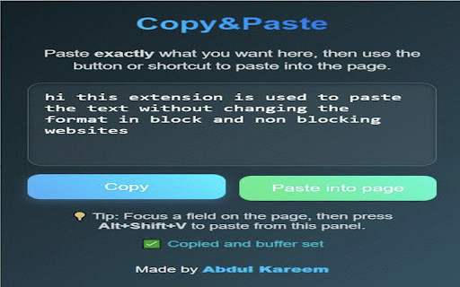 Copy&Paste (Exact Format) :: Keep exact formatting. Store text in a panel and paste into sites without Changing the format.