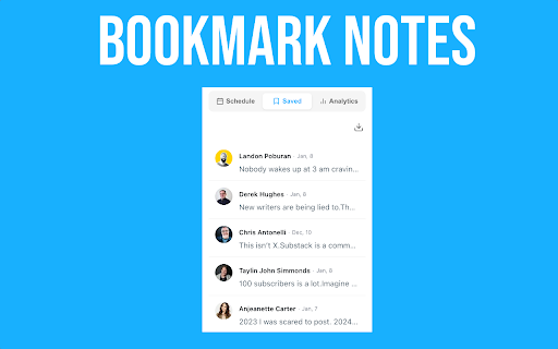 StackSweller - Schedule Substack Notes, Analytics, Bookmarks :: Substack profile analytics: discover top-performing notes, engagement metrics, and content insights instantly