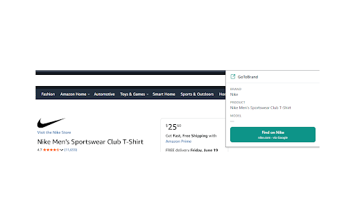 GoToBrand :: Instantly see brand details and official product pages while you shop online.