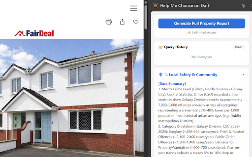 Help Me Choose on Daft :: Instantly analyze property details, hidden safety risks, and estimates on Daft.ie with AI.