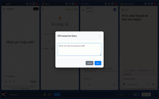 Multi⁺LLM - AI Comparison Tool :: Professional AI Comparison Tool: supports horizontal comparison, batch Q&A, drag-and-drop sorting, and responsive layout.