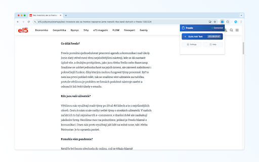 Freelo Quick Add :: Quickly add tasks to Freelo from any webpage