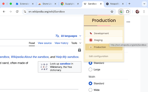 Neapolitan Domain Switcher :: Switch between development, staging, and production environments easily