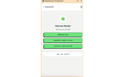 BaseCareer Companion :: Generate AI-tailored resumes and cover letters from any job page