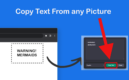 Copy Text From Image :: One click turns words in a picture into text you can copy—no internet required.