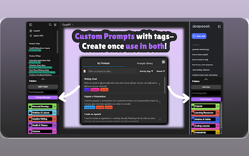 ChatGPT & DeepSeek Organizer: Simple Folders :: Organize ChatGPT & DeepSeek chats into folders within the interface.