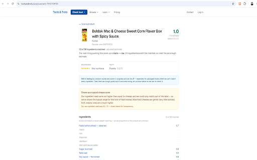 Toots & Trots Food Scorer :: Score supermarket products for your J-pouch. Works on New World, PAK'nSAVE, Woolworths NZ/AU, Countdown, Coles, and Walmart.