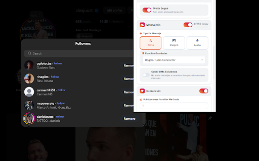 InstaLeads :: Open Instagram profiles and send greetings
