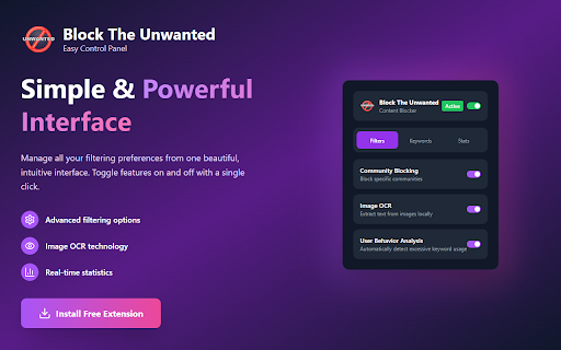 Block The Unwanted :: Advanced Twitter content filtering with OCR and speech-to-text analysis