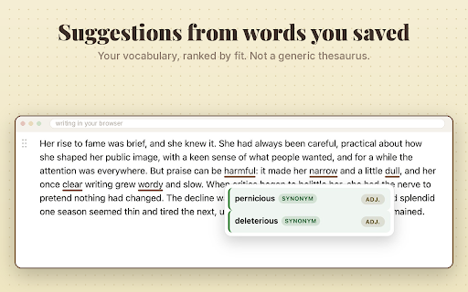 Lexi :: Lexi helps you actually use the words you're trying to learn.
Most vocabulary apps stop at quizzes: you learn a word, then never…