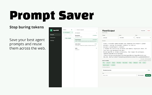 AgentM8 - AI Prompt & Text Expander :: AI prompt and text expander with reusable snippets, fill-in templates, clipboard context, and local documents.