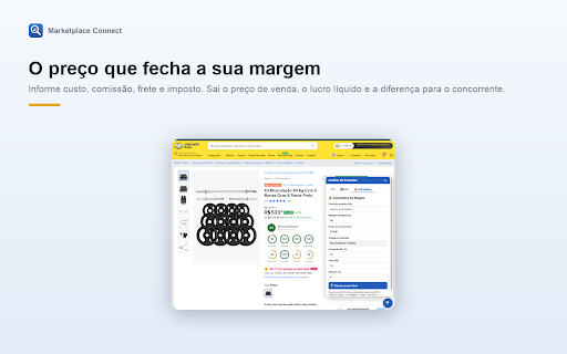 Marketplace Connect — Análise de Produtos :: Diagnostica a qualidade do anuncio, avalia titulo e descricao, mostra a posicao na busca e calcula margem. Somente leitura.